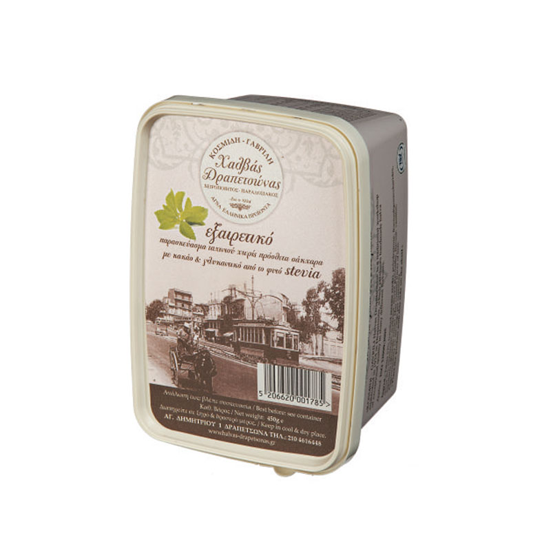 εξαιρετικό παρασκ. ταχινιού χωρίς πρόσθετα σάκχαρα με κακάο & γλυκαντικό από το φυτό stevia ΣΤΚ450